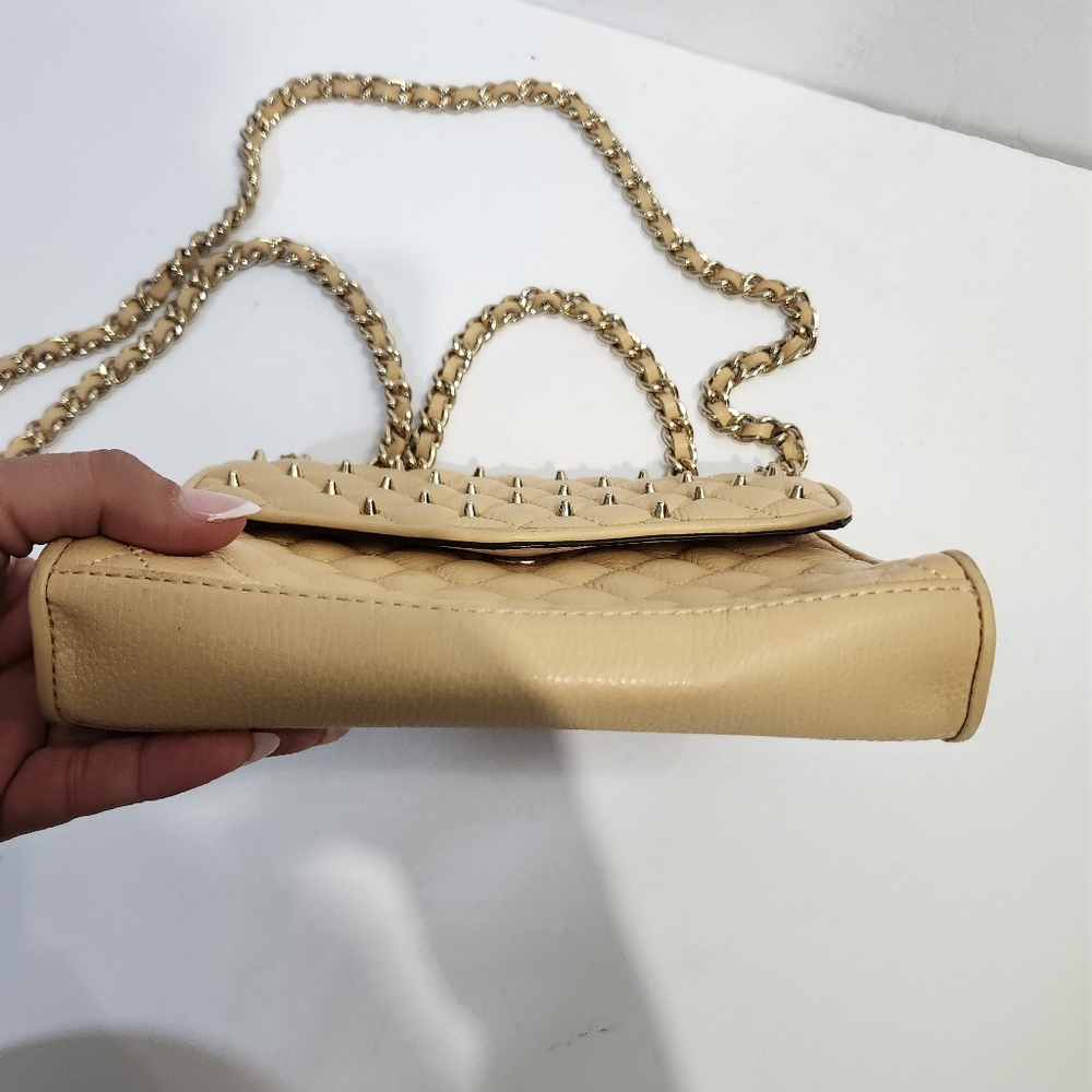 Rebbeca minkoff cream golden studded patch shoulder crossbody bag - Picture 7 of 16